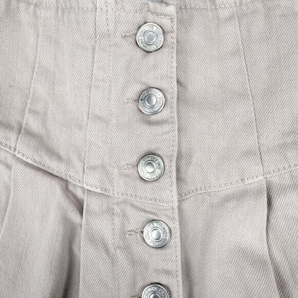 Free People We The Free Paris High Waisted Twill Pleated Short In Ivory Size 24 - Picture 5 of 6